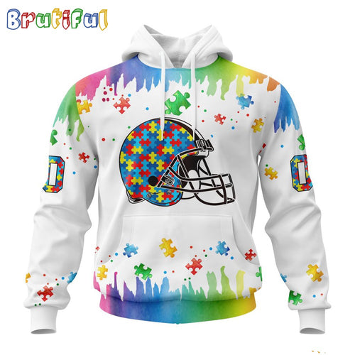 NFL Cleveland Browns Hoodie Special Autism Awareness Design All Over Print Hoodie