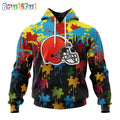 NFL Cleveland Browns Hoodie Special Autism Awareness Design Football Hoodie