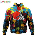 NFL Cleveland Browns Hoodie Special Autism Awareness Design Football Hoodie