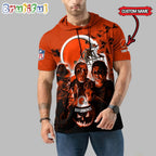 NFL Cleveland Browns Horror Characters Essential Halloween Sleeveless Hoodie