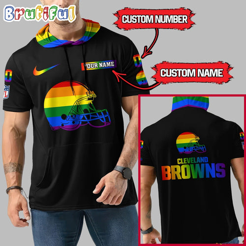 NFL Cleveland Browns LGBT Workout Hoodie Tank Tops Custom LGBT Pride Shirt