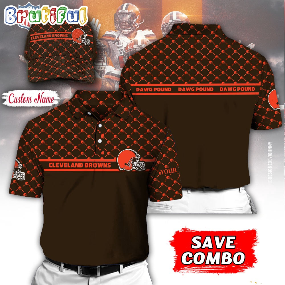 NFL Cleveland Browns Polo Shirt, Custom Football Polo Shirt And Cap