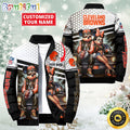 NFL Cleveland Browns Puffer Jacket Mickey Minnie Jacket
