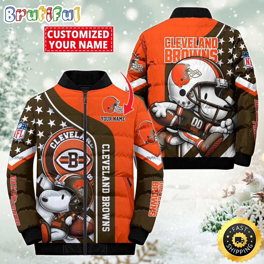 NFL Cleveland Browns Puffer Jacket Snooby Customized Jacket