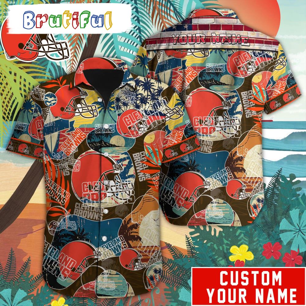 NFL Cleveland Browns Retro Hawaiian Shirt Special Vintage Style Hawaiian Button Shirt