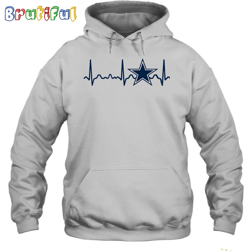 NFL Dallas Cowboys Heartbeat Hoodie Unisex Football T-Shirt Hoodie