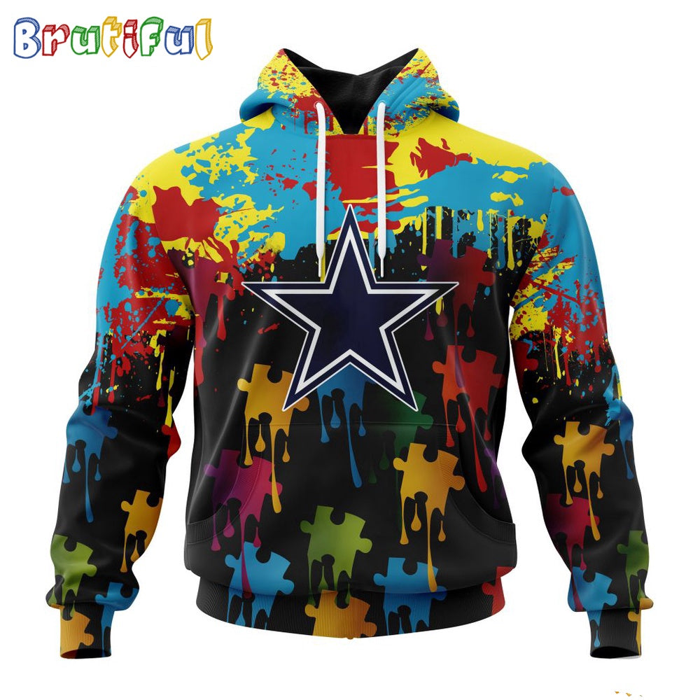 NFL Dallas Cowboys Hoodie Special Autism Awareness Design Football Hoodie