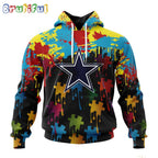 NFL Dallas Cowboys Hoodie Special Autism Awareness Design Football Hoodie