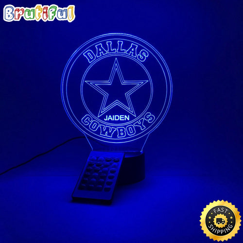 NFL Dallas Cowboys Night Light Football 3D LED Light