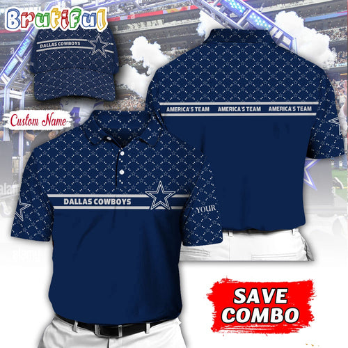NFL Dallas Cowboys Polo Shirt, Custom Football Polo Shirt And Cap