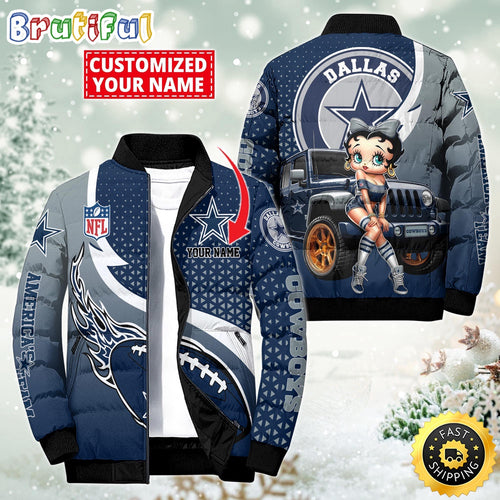 NFL Dallas Cowboys Puffer Jacket Betty Boop Custom Jacket