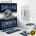 NFL Dallas Cowboys Shower Curtain Football Bathroom Mat Set and Shower Curtain