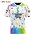 NFL Dallas Cowboys T-Shirt Special Autism Awareness Design All Over Print T-Shirt