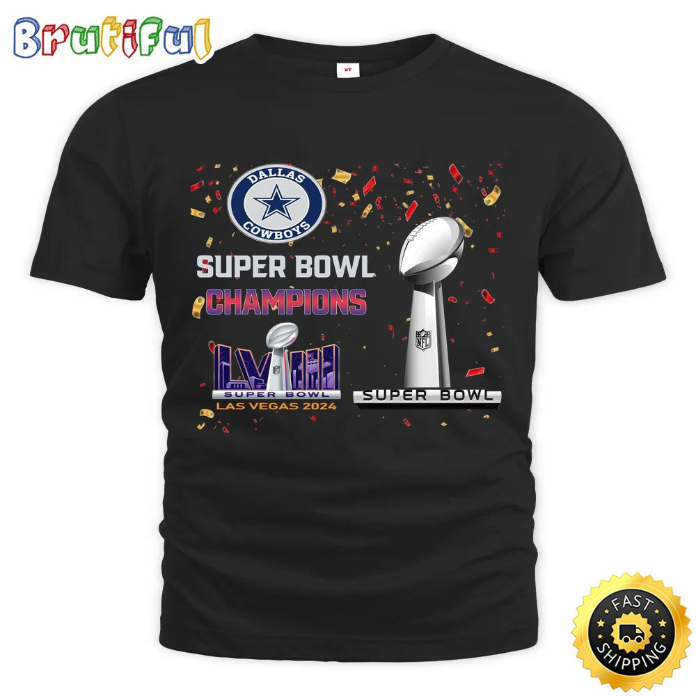 NFL Dallas Cowboys T Shirt Super Bowl LVIII 2024 Las Vegas Champions Unisex Tshirt