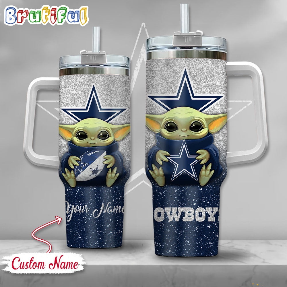 NFL Dallas Cowboys Tumbler Baby Yoda Customzed Handle Cup