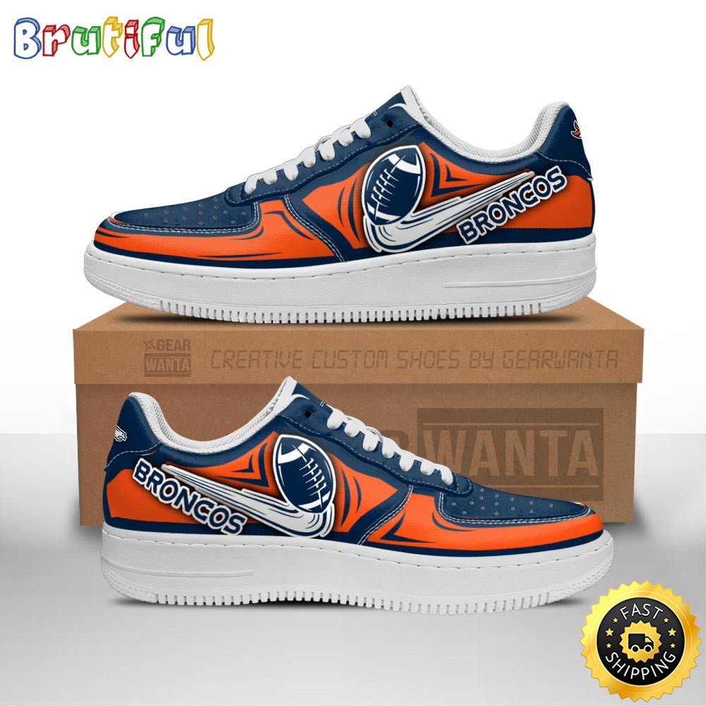 NFL Denver Broncos Air Force 1 Shoes Football Sneaker Shoes
