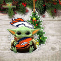 NFL Denver Broncos Baby Yoda Christmas Ornament Xmas Tree Decoration