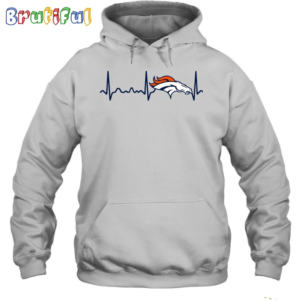 NFL Denver Broncos Heartbeat Hoodie Unisex Football T-Shirt Hoodie