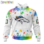 NFL Denver Broncos Hoodie Special Autism Awareness Design All Over Print Hoodie