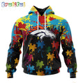 NFL Denver Broncos Hoodie Special Autism Awareness Design Football Hoodie