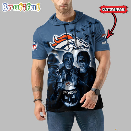 NFL Denver Broncos Horror Characters Essential Halloween Sleeveless Hoodie