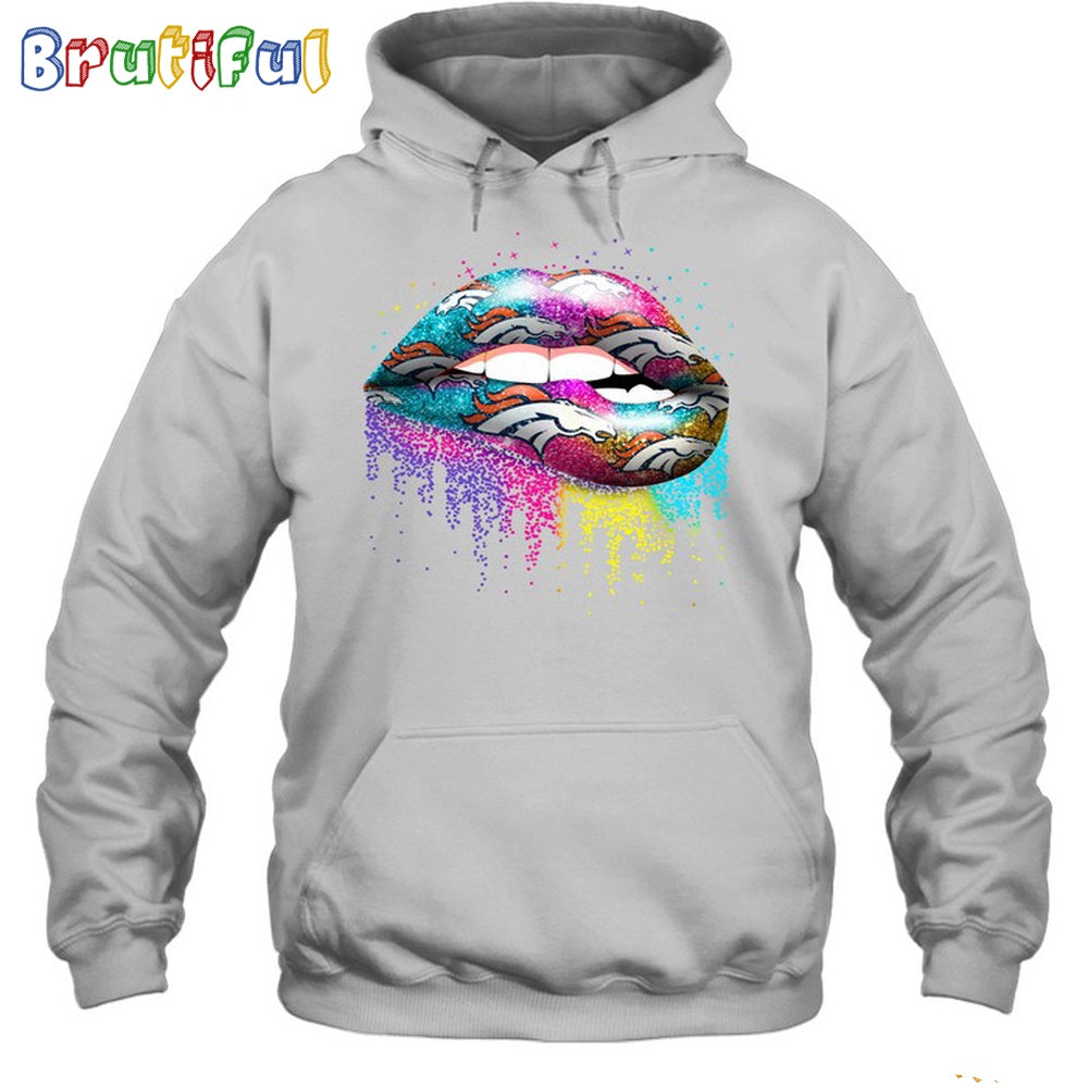 NFL Denver Broncos Lips Hoodie Unisex Football T-Shirt Hoodie