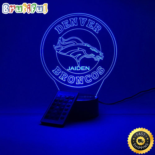 NFL Denver Broncos Night Light Football 3D LED Light
