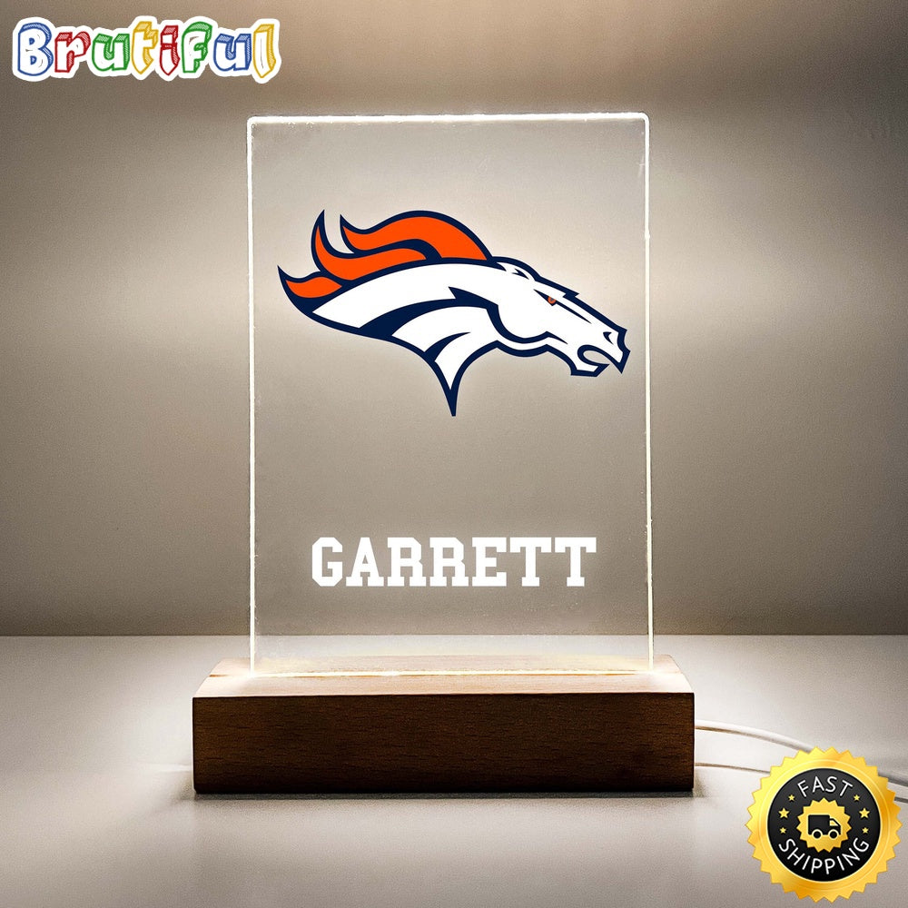 NFL Denver Broncos Night Light Table Desk Lamp Stand Sports Fan LED Light