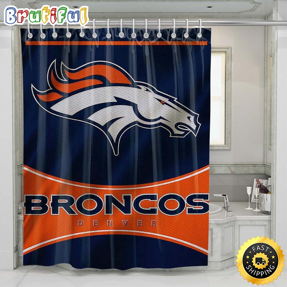 NFL Denver Broncos Shower Curtain Set For Bathroom Decor
