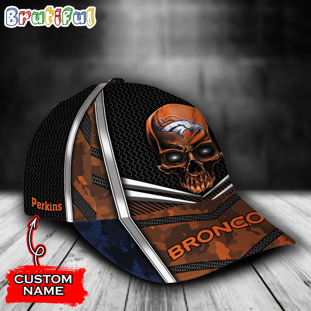 NFL Denver Broncos Special Halloween Skull Custom Baseball Cap