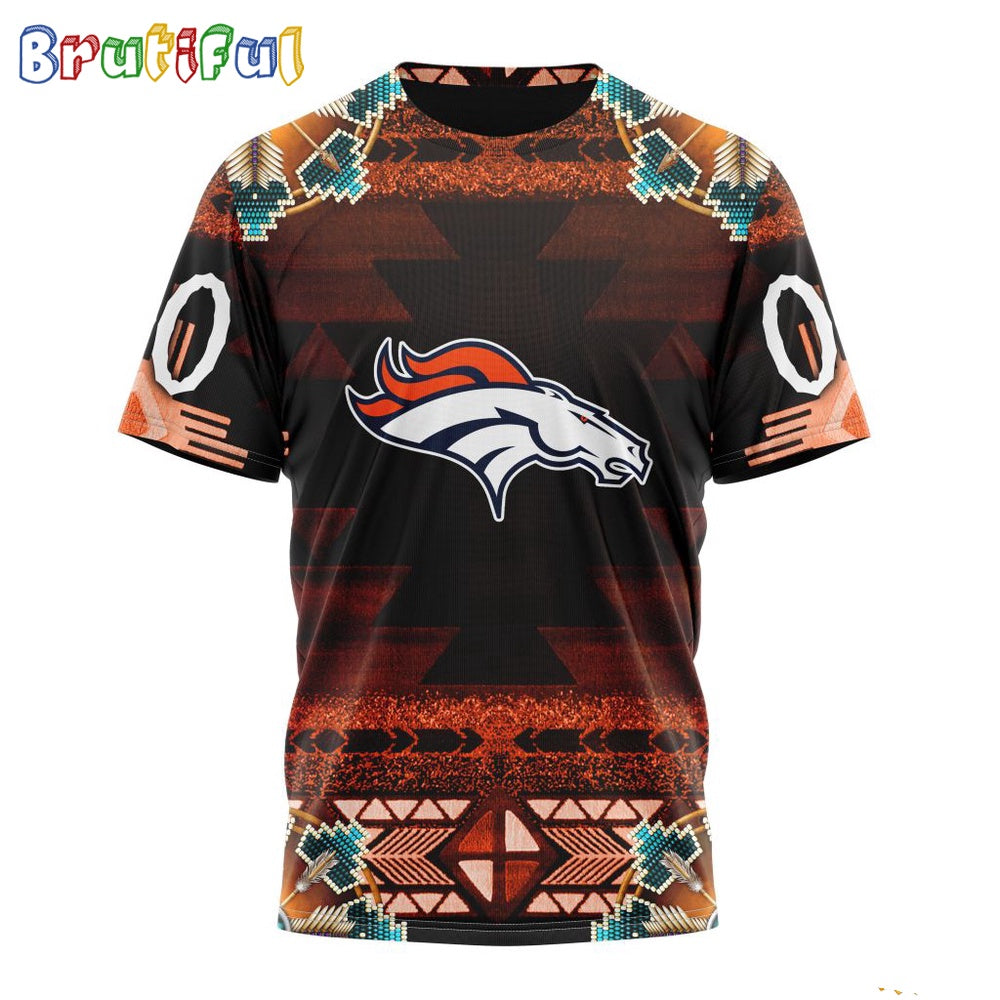 NFL Denver Broncos T-Shirt Special Native Costume Design T-Shirt