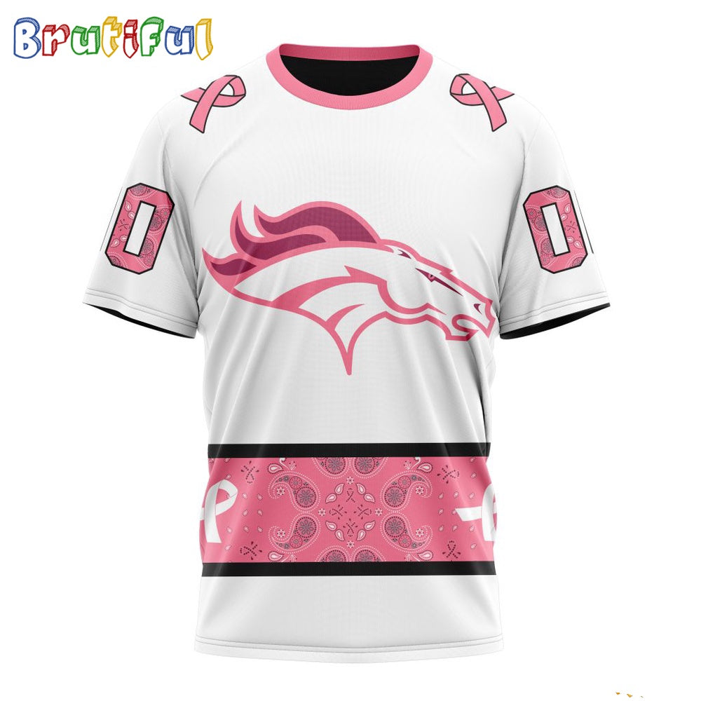 NFL Denver Broncos T-Shirt Special Pink Design Fight Breast Cancer