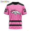 NFL Denver Broncos T-Shirt Special Pink T-Shirt Design Fight Breast Cancer