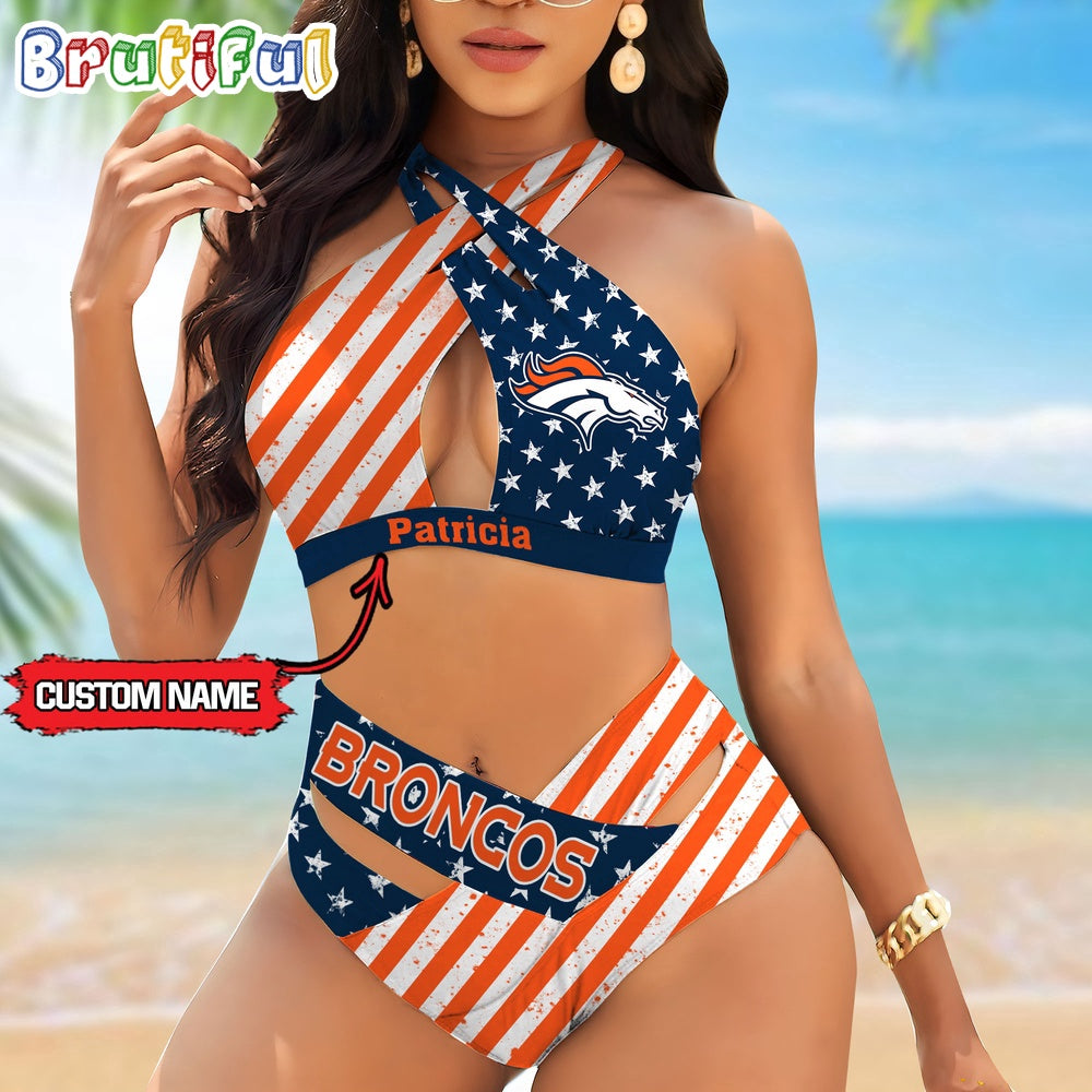 NFL Denver Broncos Women Bikini Set Summer Football Bikini Sets