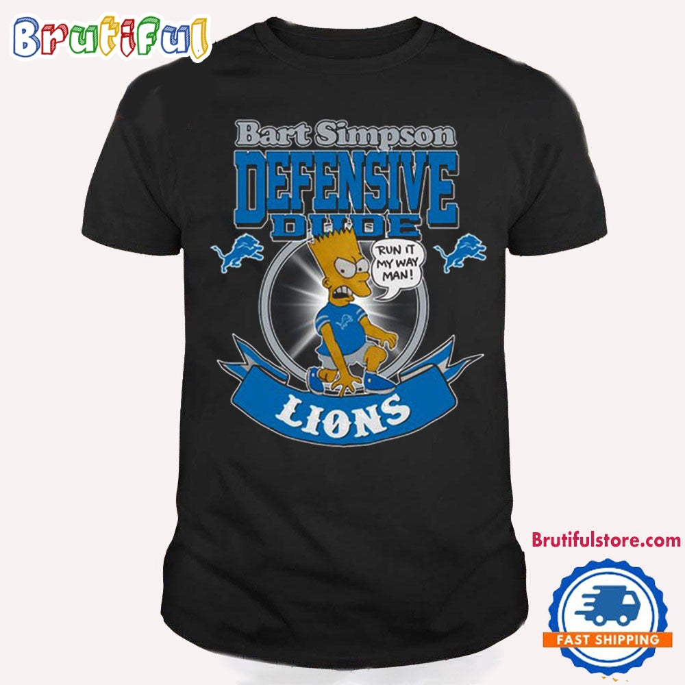 NFL Detroit Lions Bart Simpson Defensive Dude T Shirt