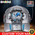 NFL Detroit Lions Baseball Cap Silver Metalic Pattern Cap