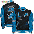 NFL Detroit Lions Baseball Jacket Print Logo Team Football Jacket