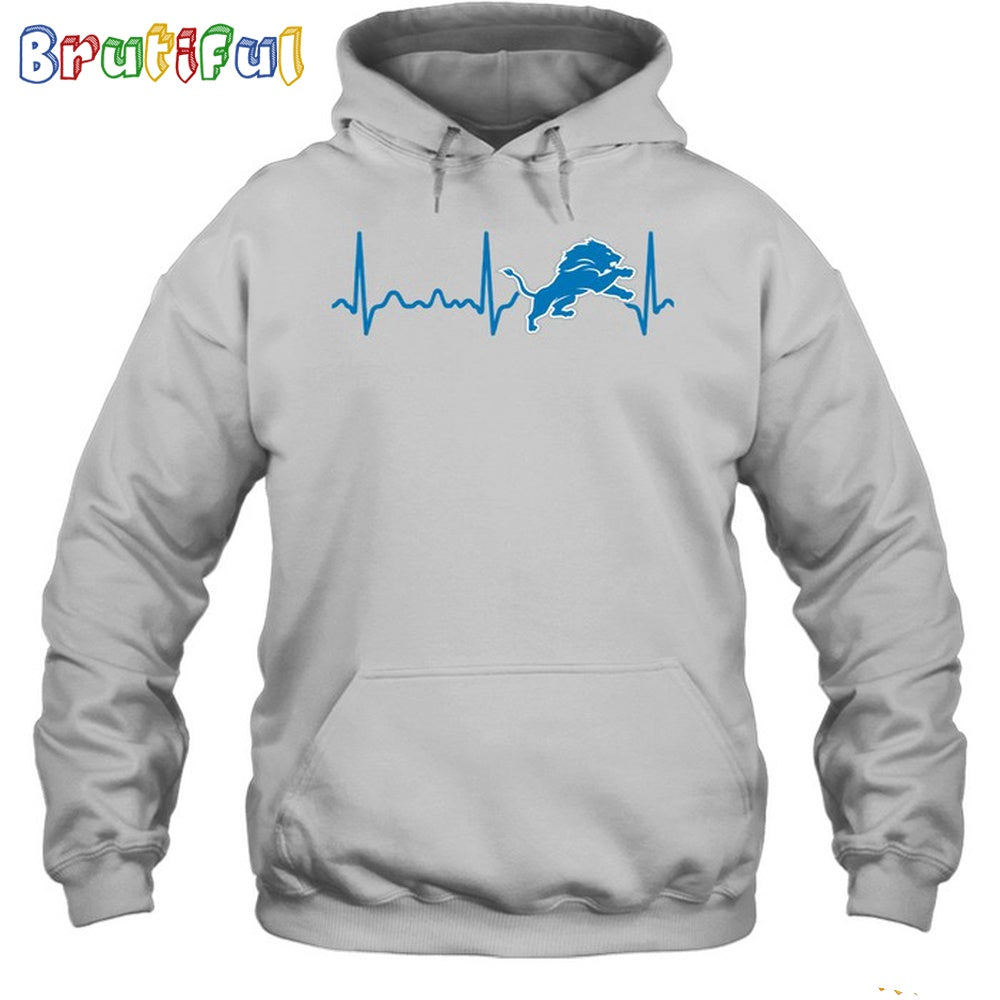 NFL Detroit Lions Heartbeat Hoodie Unisex Football T-Shirt Hoodie