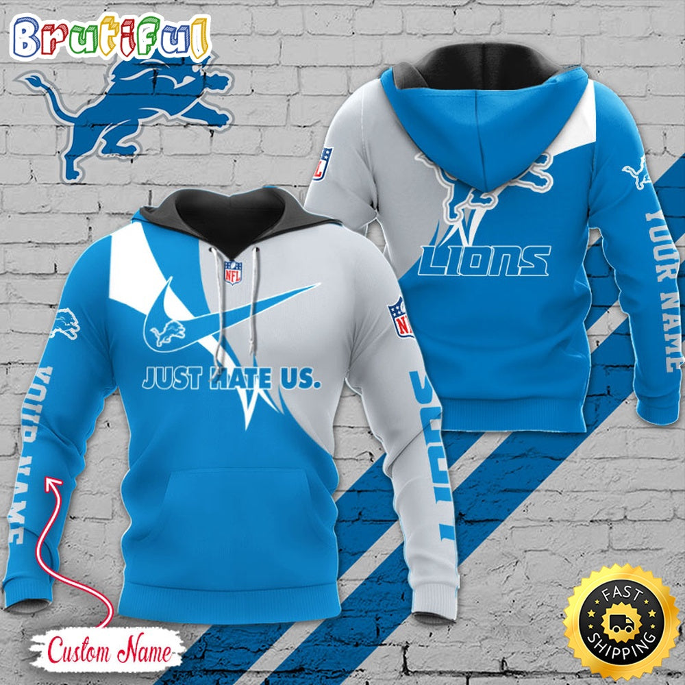 NFL Detroit Lions Hoodie Just Hate US Sport Hoodie