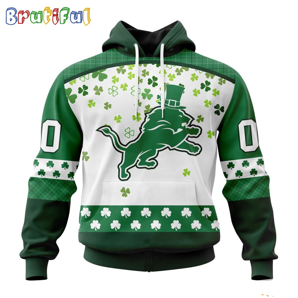 NFL Detroit Lions Hoodie Special Design For St Patrick Day