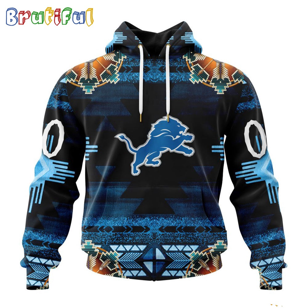 NFL Detroit Lions Hoodie Special Native Costume Design Hoodie