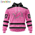 NFL Detroit Lions Hoodie Special Pink Hoodie Design Fight Breast Cancer