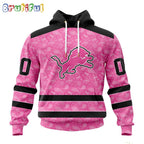 NFL Detroit Lions Hoodie Special Pink Hoodie Design Fight Breast Cancer