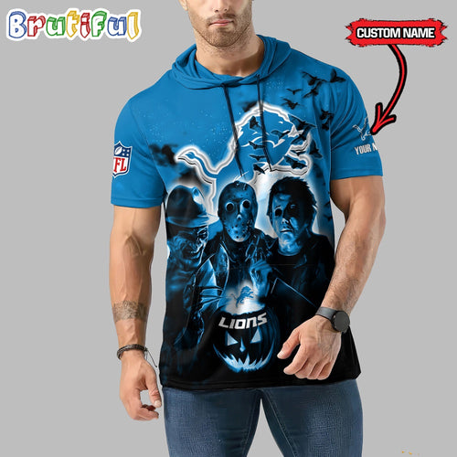 NFL Detroit Lions Horror Characters Essential Halloween Sleeveless Hoodie
