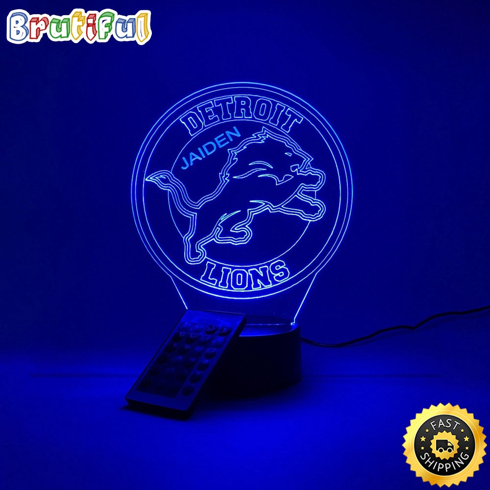 NFL Detroit Lions Night Light Football 3D LED Light
