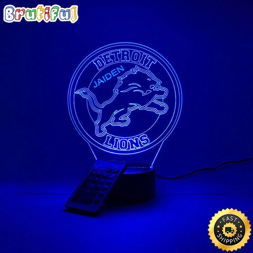 NFL Detroit Lions Night Light Football 3D LED Light