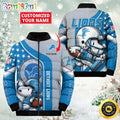 NFL Detroit Lions Puffer Jacket Snooby Customized Jacket