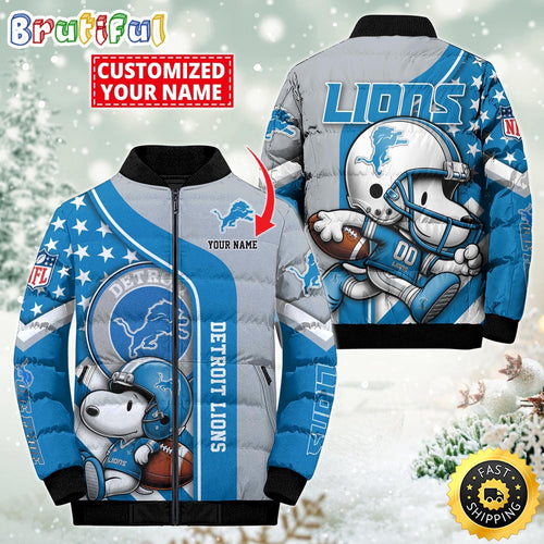 NFL Detroit Lions Puffer Jacket Snooby Customized Jacket