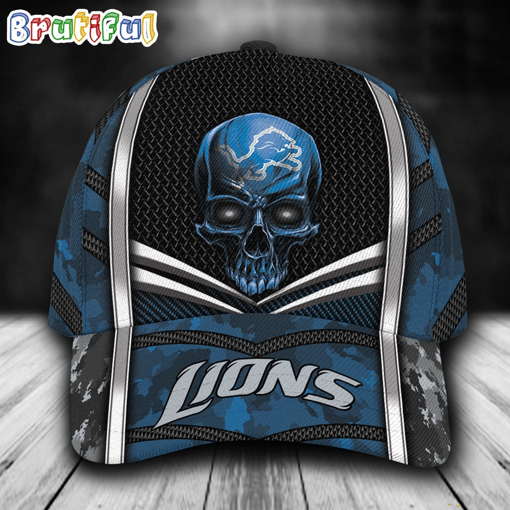 NFL Detroit Lions Special Halloween Skull Custom Baseball Cap