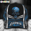 NFL Detroit Lions Special Halloween Skull Custom Baseball Cap